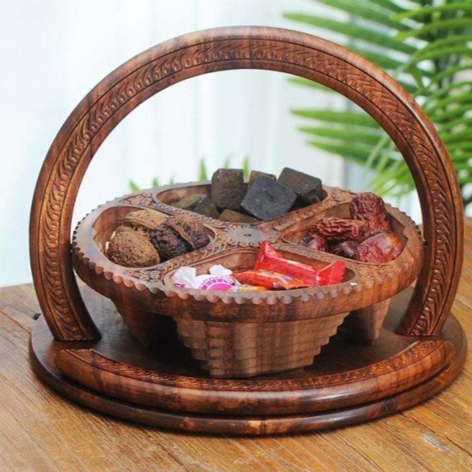 Early New Year sales🎁-Handmade wood carving fruit plate