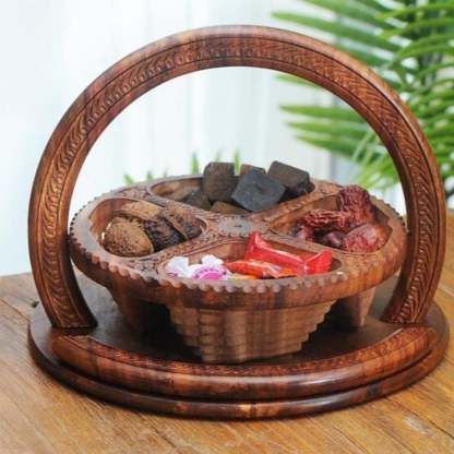 Early New Year sales🎁-Handmade wood carving fruit plate