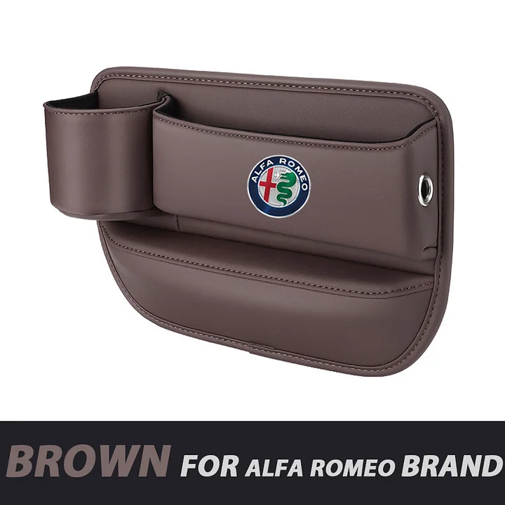 ✨Hot Selling Products of 2025🔥Exclusive Logo Leather Car Seat Storage Box With Water Cup Holder