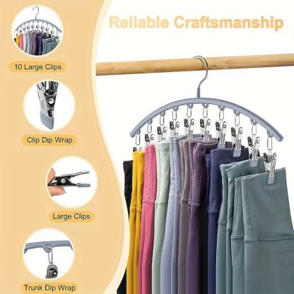 ☀️2025 Hot Sale 49% OFF-🐾Curved Design Hanger with 10 Clips