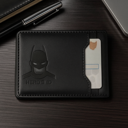 Minimalist Yet Bold – Bat ID RFID-Blocking Leather Wallet for Men