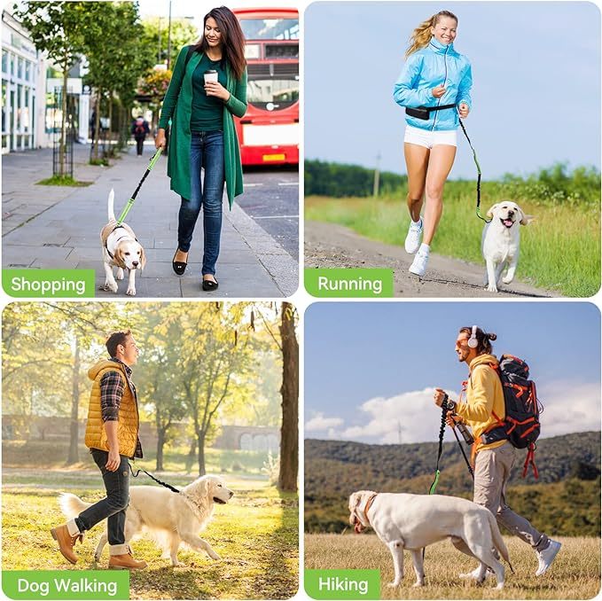 Hands Free Dog Leash with Zipper Pouch