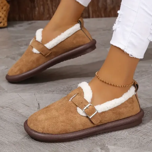 2024 Women's Plush Round Toe Slip-On Flats