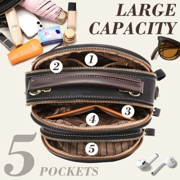 🎁Hot Sale 49% OFF⏳Classic Multifunctional Compartments Adjustable Wide Shoulder Strap PU Leather Crossbody Bag-PLAWLTD