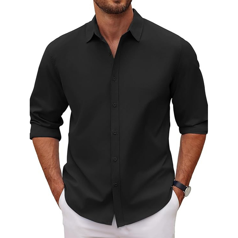 Men's Long Sleeve Anti-Wrinkle Button Down Casual Fall Shirt