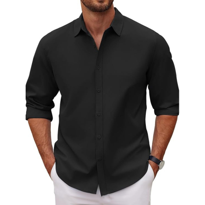 Men's Long Sleeve Anti-Wrinkle Button Down Casual Fall Shirt