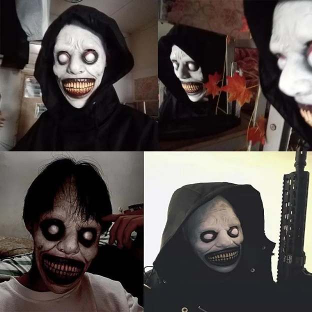 😈Creepy Smiling White Face Mask