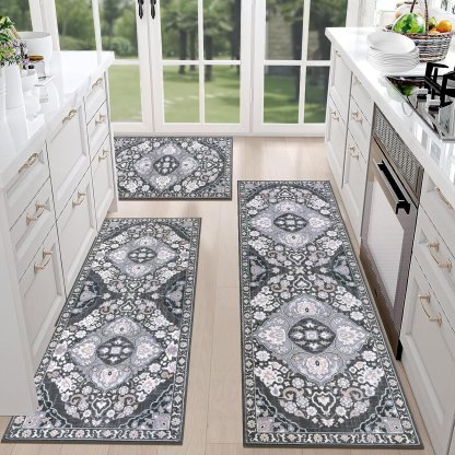 💖💖Boho Washable Kitchen Rugs Sets of 3 - Non Slip Kitchen Rugs-PLAWLTD