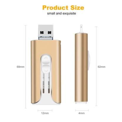 32~256GB Micro USB + 8 Pin + USB 3.0 4 in 1 Mobile Phone Computer U-Disk-PLAWLTD