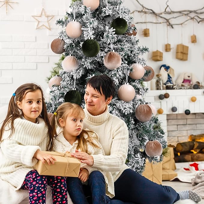 🎄15pcs Christmas Tree Ornaments Velvet Balls🎁