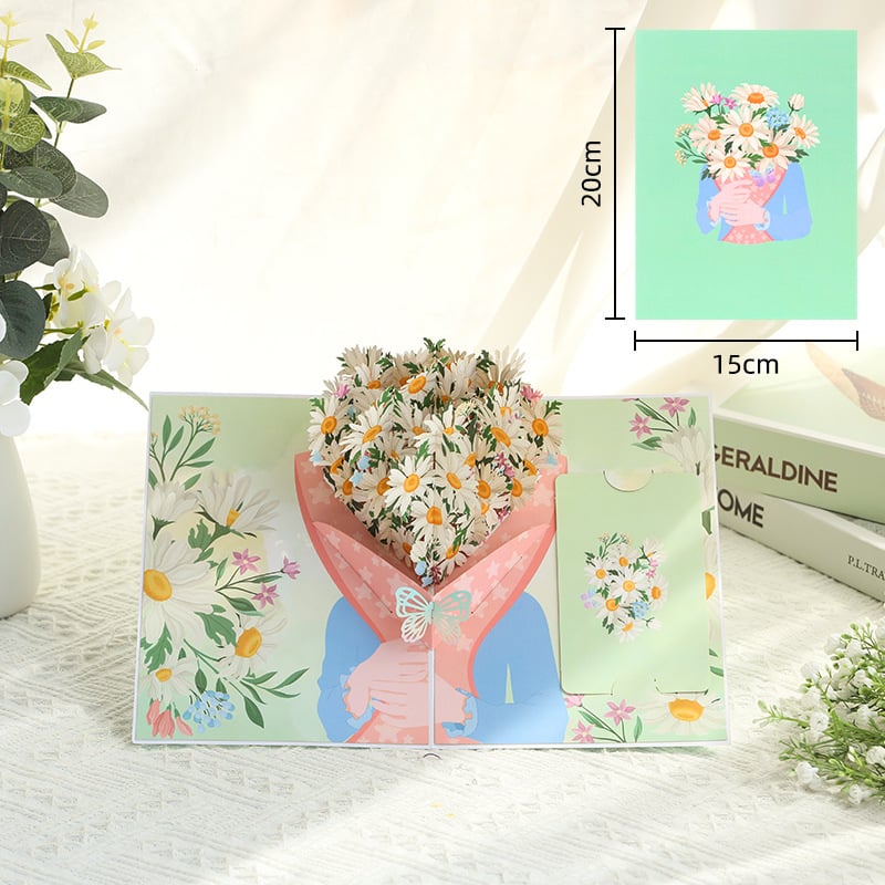 🌸3D Flower Bouquet Pop-Up Card – Gift & Keepsake in One