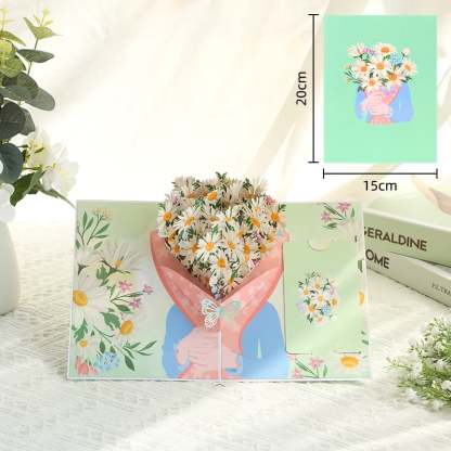 🌸3D Flower Bouquet Pop-Up Card – Gift & Keepsake in One