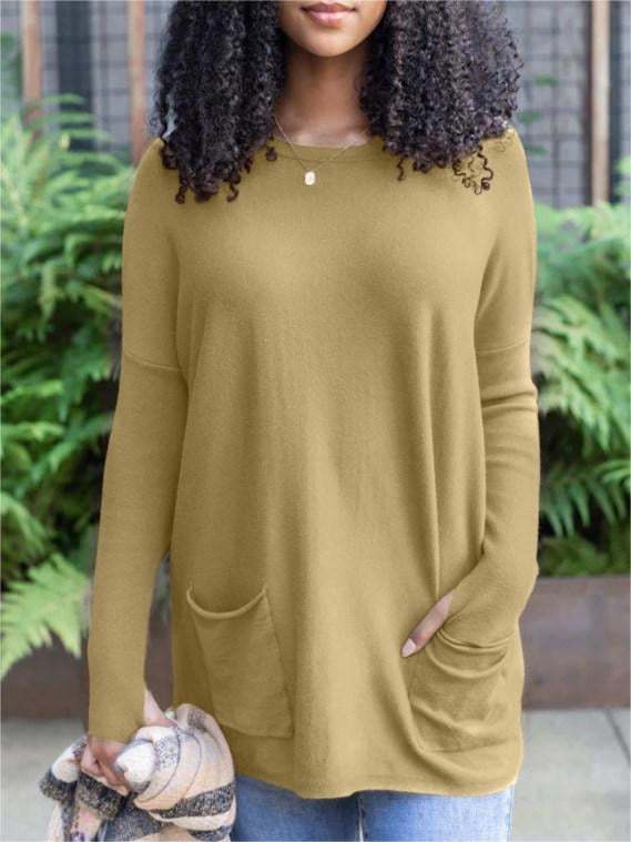💥LONG SLEEVE THUMBHOLE SWEATER POCKET TUNIC💥