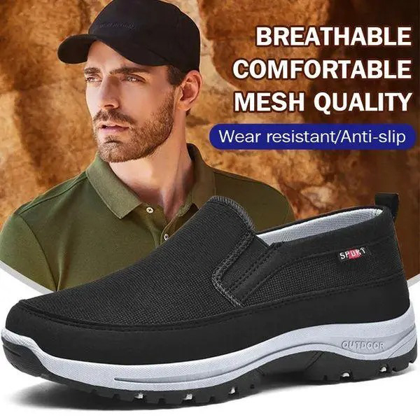 Men's Arch Support Breathable Orthopedic Loafers Lightweight Non-Slip Walking Shoes (Medical Certification)-PLAWLTD