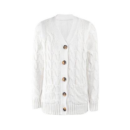 Wool Lovers’ Favorite – Women’s Wool Blend Button-Down Cardigan with Pockets