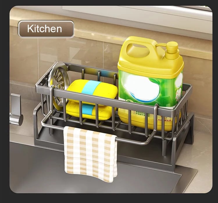 🌟 Say Goodbye to Clutter-49% OFF-✨ Stainless Steel Kitchen Sink Storage Rack – For a Neat, Organized Kitchen! 🌟
