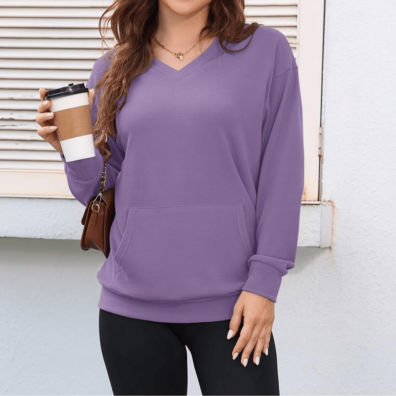 💃Women's Hatless V-Neck Hoodie with Pockets