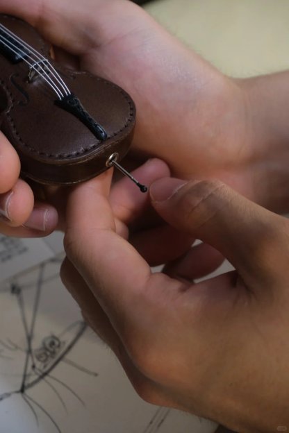 Crafted Leather Violin & Cello Keychain