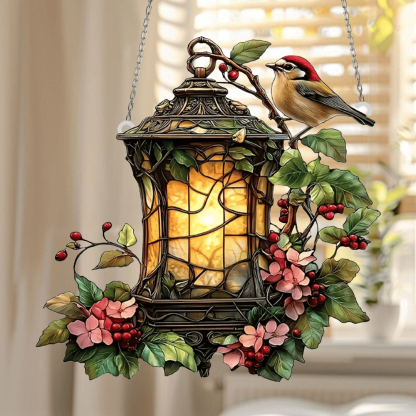 🕯️🐦Lantern Robin Stained Art Ornament (8 inches)-PLAWLTD
