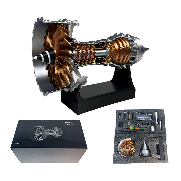 🎁1/25 Simulation Aircraft Turbojet Engine Rotatable Model-PLAWLTD