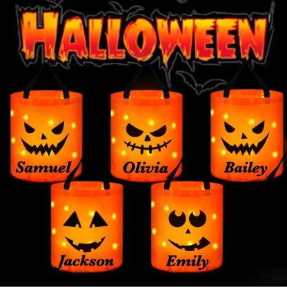 Halloween LED Light Pumpkin Bucket 