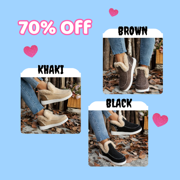 🥾Soft, plush slip-on sneakers for cozy feet