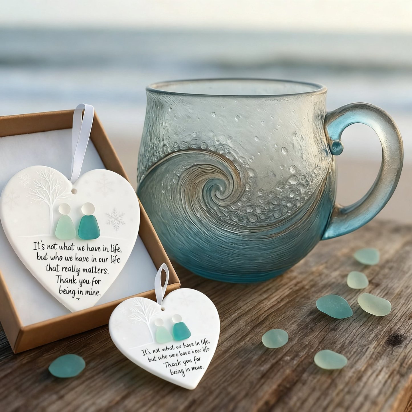 🎄Unique gift🔥100% handmade sea glass wave cup🎁Enjoy buy one get one