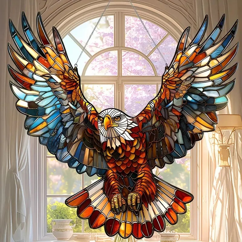 Majestic Eagle Stained Art Ornament (10 inches)-PLAWLTD