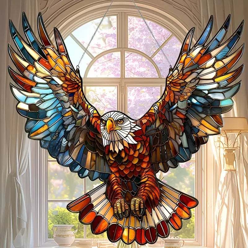 Majestic Eagle Stained Art Ornament (10 inches)-PLAWLTD