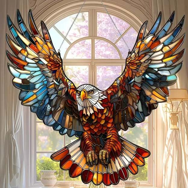 Majestic Eagle Stained Art Ornament (10 inches)-PLAWLTD