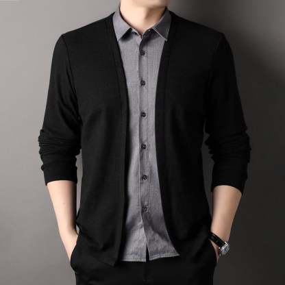 🔥Men's fake two-piece shirt collar knitted cardigan! 👔✨58% OFF!-PLAWLTD
