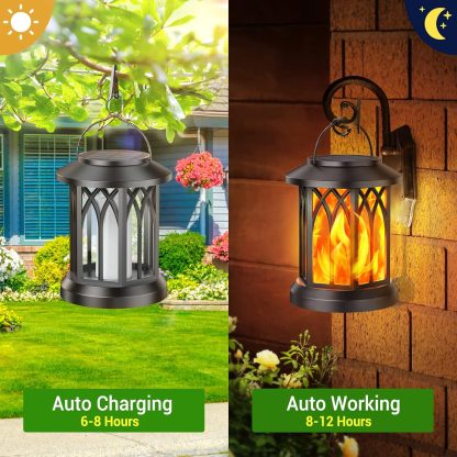 🔥LAST DAY 49% OFF🔥 upgraded flickering flame solar lantern outdoor waterproof light-PLAWLTD
