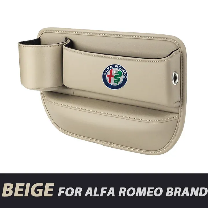 ✨Hot Selling Products of 2025🔥Exclusive Logo Leather Car Seat Storage Box With Water Cup Holder