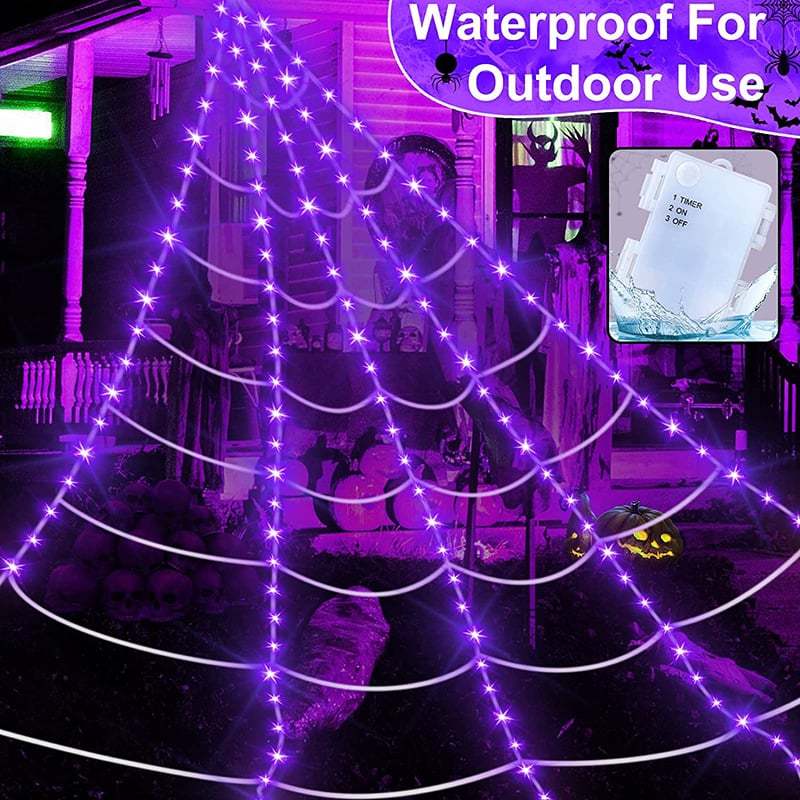 💥LAST DAY SALE 49% OFF-500CM Spider web Halloween Decorations Glowing Spider-PLAWLTD