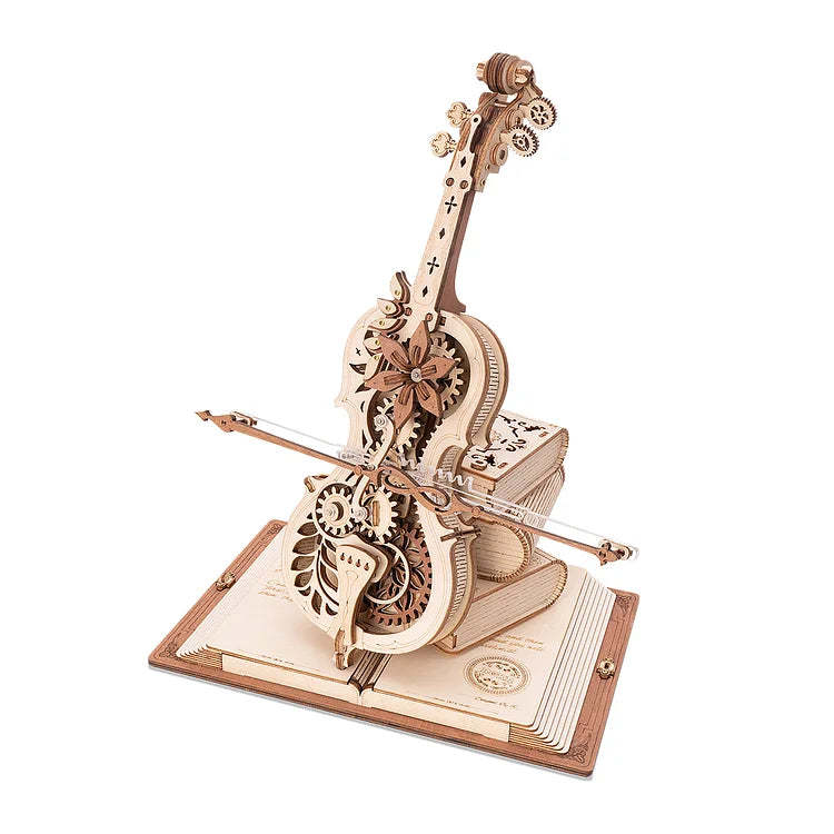 Magic Cello Mechanical 3D Wooden Music Box Puzzle