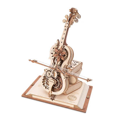 Magic Cello Mechanical 3D Wooden Music Box Puzzle