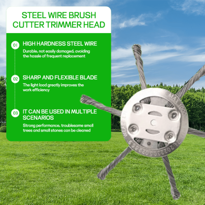 🔧 6" Steel Wire Brush Trimmer Head-PLAWLTD