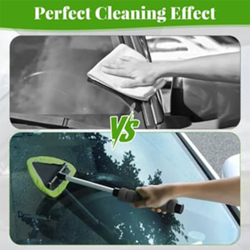 🔥Christmas promotion🚘Windshield cleaning tool with 4 microfiber pads and a retractable handle