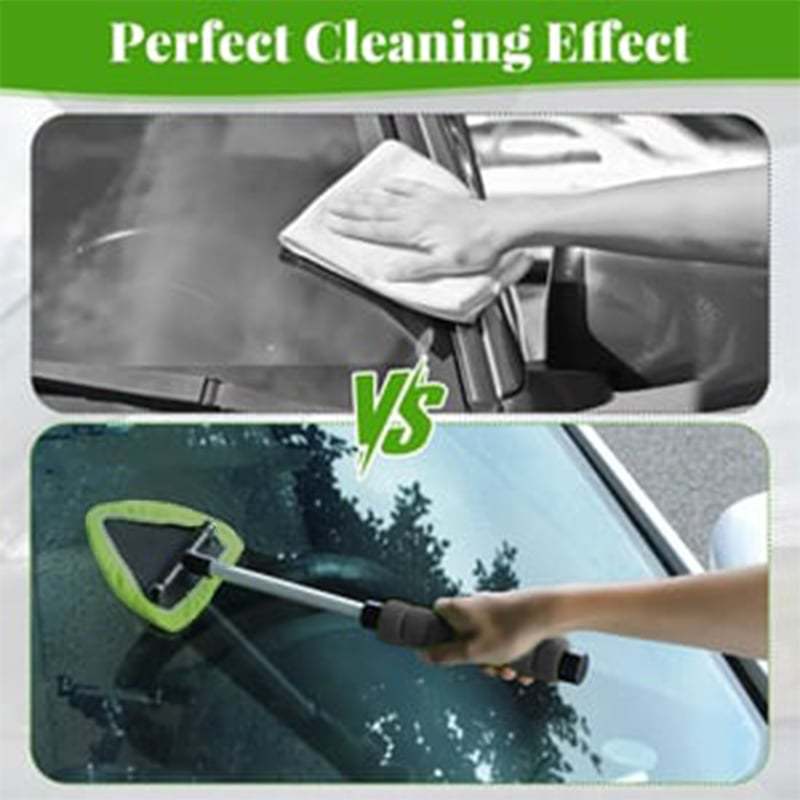 🔥Christmas promotion🚘Windshield cleaning tool with 4 microfiber pads and a retractable handle
