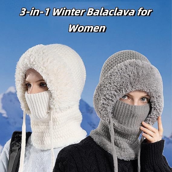 🧣3-in-1 Women's Beanie Hat with Scarf & Mask – Cozy Winter Essential