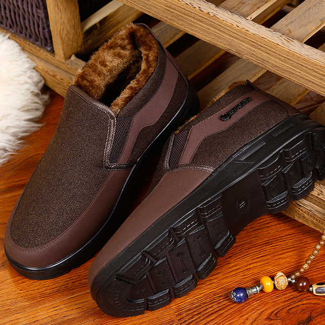 MEN'S COMFORTABLE WOOL PLUSH ORTHOPEDIC SNOWPROOF COTTON SHOES