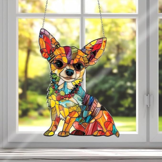 🌞🐕‍🦺Cute Chihuahua Suncatcher