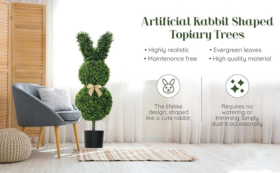 🐇Spring Sales - 50CM Outdoor Artificial Turf Bunny-Shaped Topiary Tree(FREE SHIPPING)-PLAWLTD
