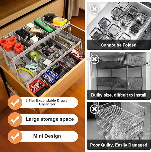 🔥Hot Sale 54% OFF👍Multi-Level Smart Drawer Organizer