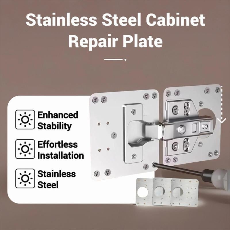 🔧Cabinet Hinge Repair Plate with Screws