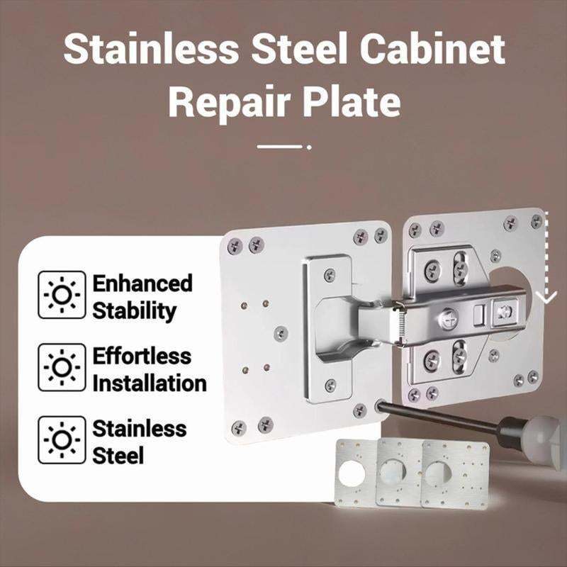 🔧Cabinet Hinge Repair Plate with Screws