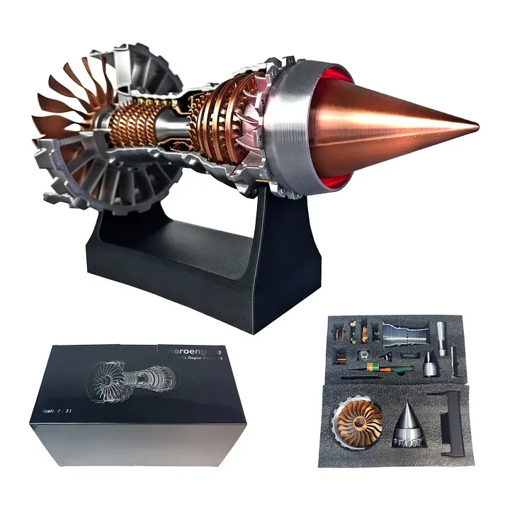 🎁1/25 Simulation Aircraft Turbojet Engine Rotatable Model-PLAWLTD