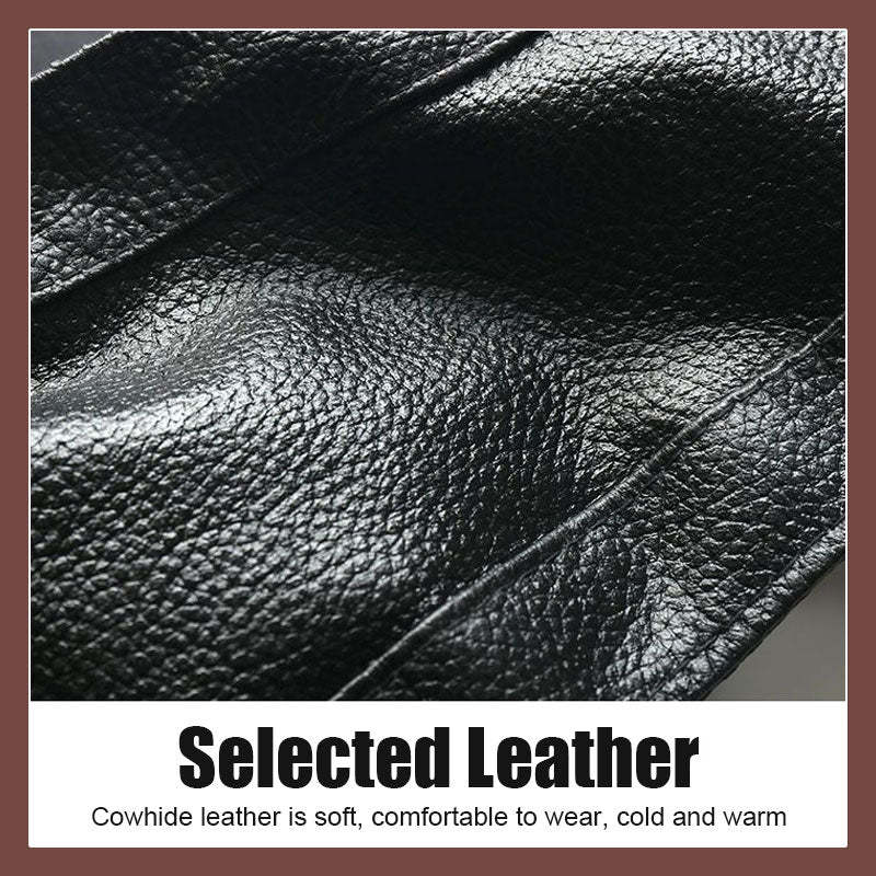 Men's Genuine Leather Multi-Pocket V-Neck Vest