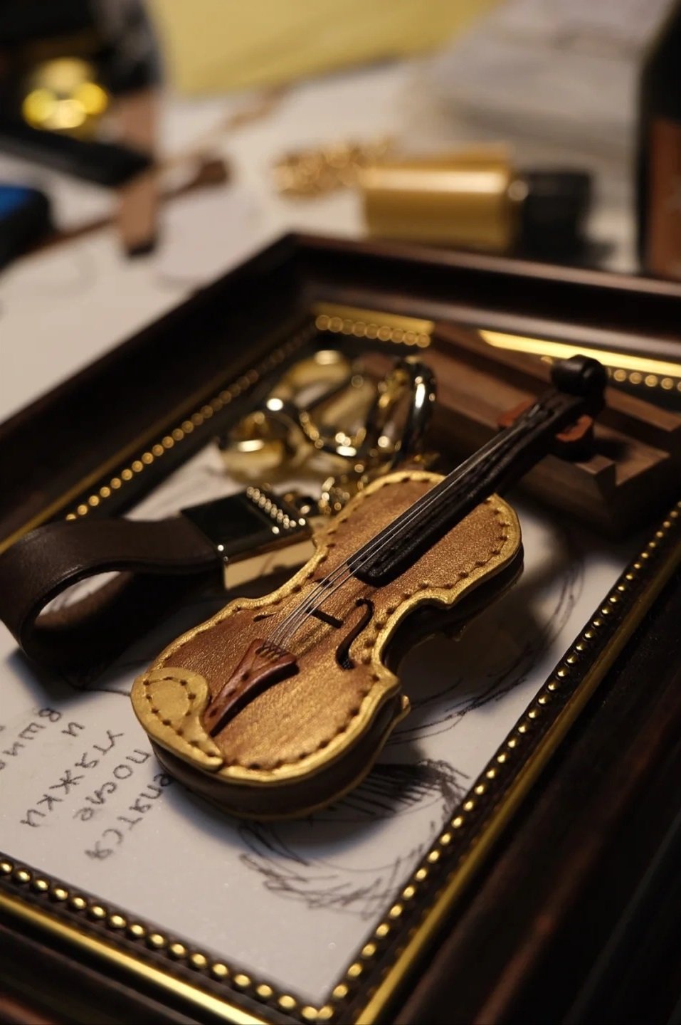 Crafted Leather Violin & Cello Keychain