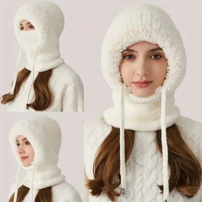 🧣3-in-1 Women's Beanie Hat with Scarf & Mask – Cozy Winter Essential